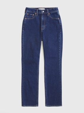 Abercrombie & Fitch Ankle Straight Jean Ultra High Rise Size 26 Dark Wash 90s